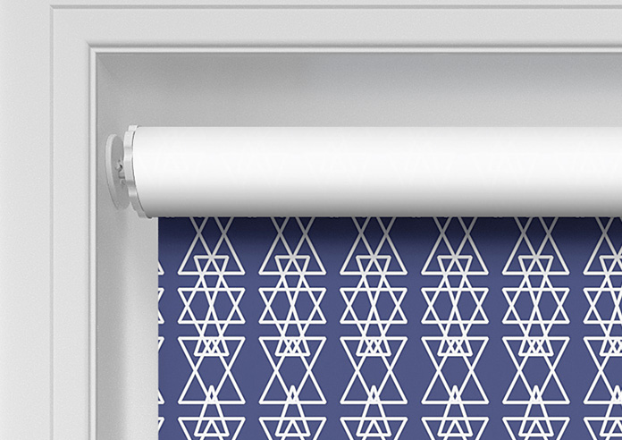Geometric Stripe, Blue - Twist&Fit Roller Blind - Image 10
